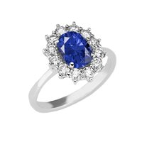 Anello Gioielleria Italiana Donna in Oro bianco Zaffiro 1.5 Ct AN-1433-8-1-10-Z-OV-N-F-VS - AN-1433-8-1-13-Z-OV-N-F-VS/SI